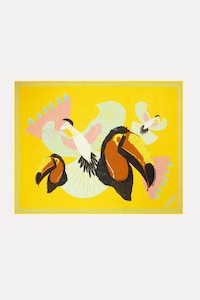 Paradise Birds Yellow Shawl