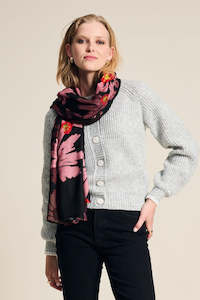 Scarves: Shawl Big Blooming Pink