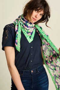 Scarves: Candice Lilies Blue Shawl