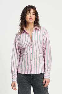Sale40 2: Stripes Poplin Rose Blouse