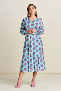 Pom Ss24 25: Georgie Flower Aqua Dress