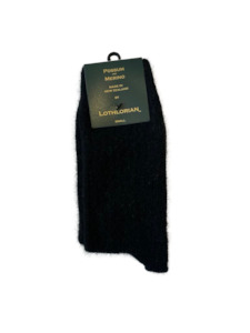 Lothlorian Knitwear: Possum Rib Sock Black