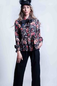 Sherykw25sale: Rose Print Frill Blouse