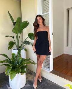 Mini Dresses: Odd Muse Ultimate Muse Strapless Dress - Black