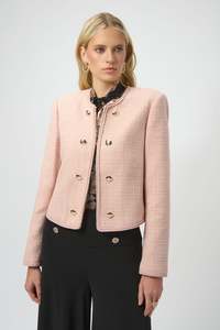 Joseph Ribkoff: Joseph Ribkoff Boucle Collarless Jacket With Gold Buttons / 254903