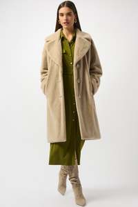 Joseph Ribkoff: Joseph Ribkoff Faux Fur Straight Coat / 243902F25