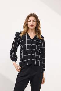 Cardigans: Newport Stanford Check Cardigan / NP29009