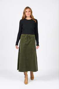 Vassalli A Line Pull On Cord Skirt / 7060M (2 Colours)