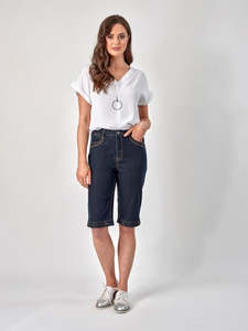 Shorts: Vassalli Denim Contrast Stitch Short / H1001CS