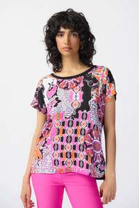 Joseph Ribkoff Print Gorgette Boxy Top / 241282
