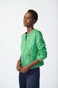 Summer 23: Joseph Ribkoff Foiled Suede Jacket / 241909