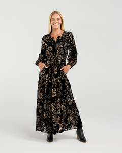 Dresses: Blackstone Macy Viscose Burnout Dress / BWY223-1