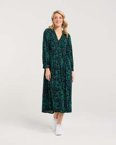 Dresses: Blackstone Julia Gathered V-Neck Dress / BWD252-2