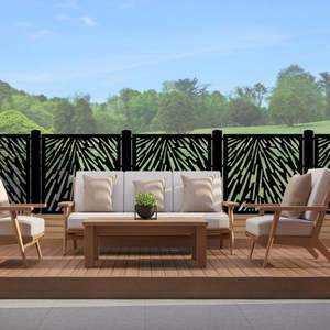 Balustrades Low Deck Fences: Laser Cut Privacy Screen - Random Shapes