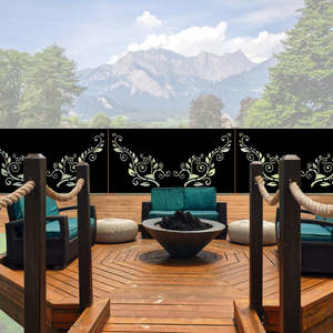 Balustrades Low Deck Fences: Koru Cascade - Laser Cut Decorative Balustrade Panel ( 1735 x 1100 mm)