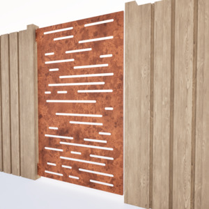Garden Privacy Gate  - Horizontal Lines