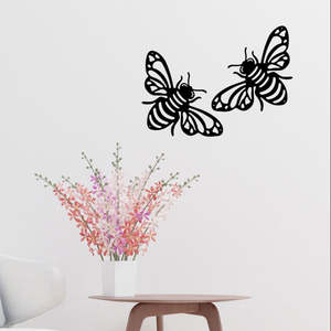 Powder Coated Metal Wall Art: Honey Bee - Laser cut wall Art