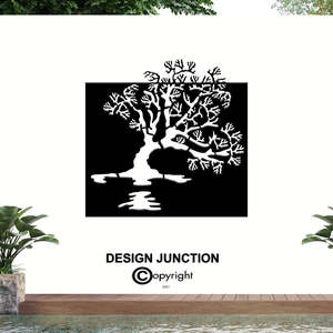 Powder Coated Metal Wall Art: Decorative Architectural Wall Art- Lake Wanaka Tree