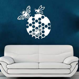 Honey Bee in Beehive - Laser cut wall Art