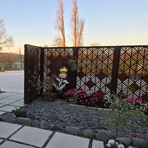 Laser Cut Privacy Screens Fence Panels: Privacy Screen  - Thistle Weave Panel Set