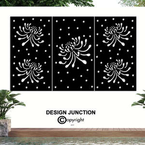 Fence Panels & Privacy Screen - Flower & Polka (Single)