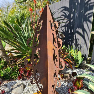 Corten Steel Garden Sculptures Outdoor Metal Art: Autumn Breeze - Corten Steel Garden Sculpture