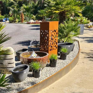 CortenAura Corten Steel Garden Pillar - The Net