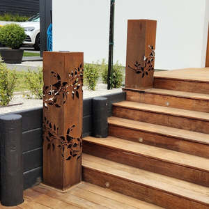 CortenAura Corten Steel Garden Sculpture Pillar - Kakaruwai