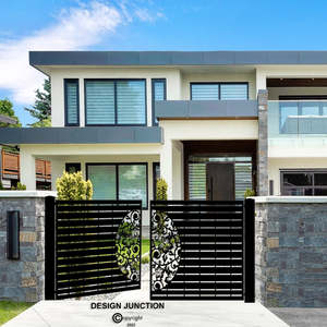 Driveway Gates: Hibiscus & Koru - Metal Entrance Gate