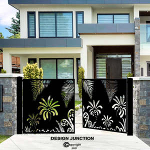 Driveway Gates: Driveway Metal Gate - Koru & Palm