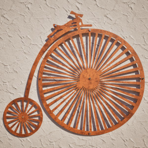 Outdoor Corten Wall Art: Penny Farthing - Metal Wall Art