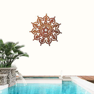 Outdoor Corten Wall Art: Mandala 5 - Corten Steel Laser Cut Wall Feature