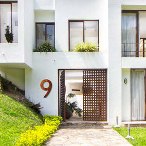 House Numbers Address Signs: Extra Large Corten Steel House Numbers "Highway" (500 mm)