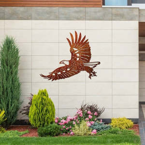 Large Wall Art: "Majestic Flight: Eagle in the Sky" Laser Cut Metal Wall Art