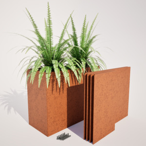 Garden Essentials Kitset Planter Boxes And Garden Edging: Slimline Corten Steel Flatpack Planters - 550 mm High