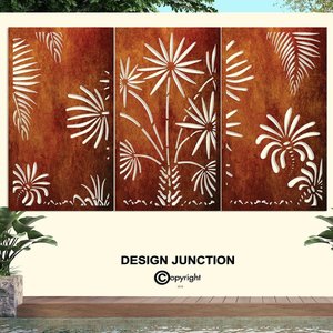 Black Friday Special Decorative Garden Screens - The Palm Grove (Set Of 3 Screens)