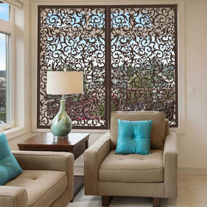 Laser Cut Privacy Screens Fence Panels: Decorative Security Screen  - Floral Explosion