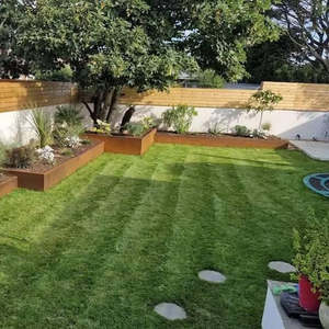 Corten Steel Planter Boxes Raised Garden Beds And Garden Edging: 200 mm TerraEdge Rigid  Heavy Duty Corten Steel Garden Edging