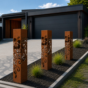 CortenAura Corten Steel Sculpture - Hibiscus - Koru