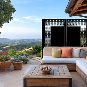 Corten Steel Or Aluminium Fence Panel / Balustrade - Vertical Square Trim