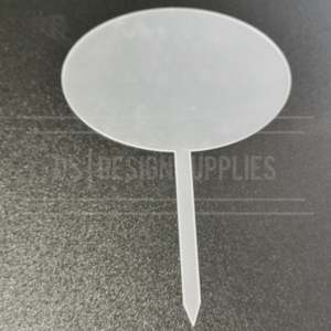 Acrylic - 4 Inch Oval Cake Topper - 7 Colours