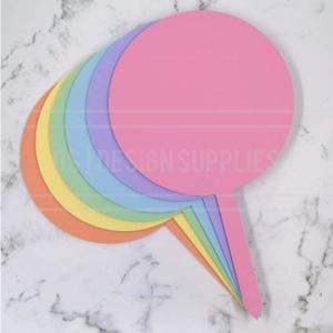 Acrylic - 4 Inch Cake Topper - 6 Pastel Colours