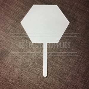 Acrylic Blank Cake Topper: Acrylic - 6 Inch Hexagon Cake Topper - 7 colours