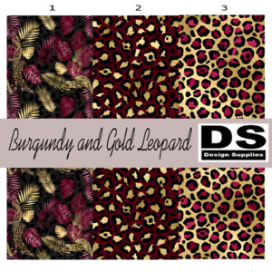 Patterned Animals: Burgundy and Gold Leopard