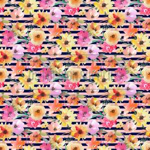 Patterned Brushstrokes Stripes Chevron: Watercolour Floral