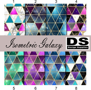 Patterned Brushstrokes Stripes Chevron: Isometric Galaxy