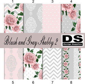 Patterned Floral: Blush and Gray Shabby 2