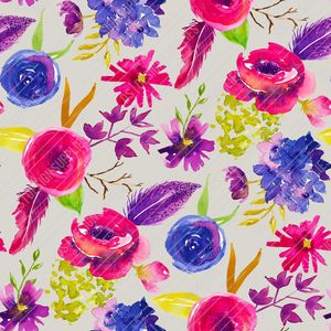 Patterned Watercolour: Grey Flowers