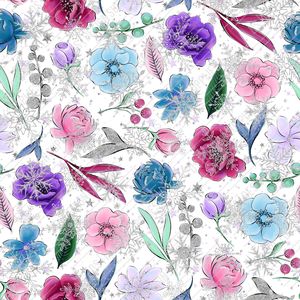 Patterned Watercolour: Flowers in the Breeze