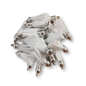 10 Pack Snow White Tassels